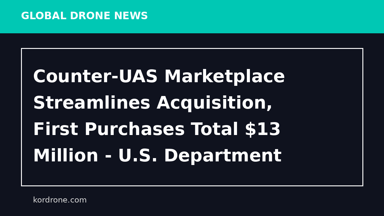 Counter-UAS Marketplace Streamlines Acquisition, First Purchases Total $13 Million - U.S. Department of War (.gov)