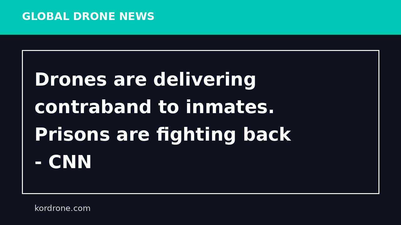 Drones are delivering contraband to inmates. Prisons are fighting back - CNN