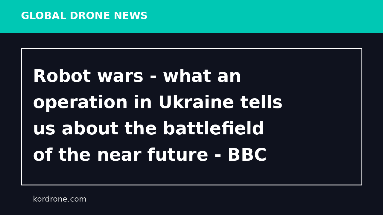 Robot wars - what an operation in Ukraine tells us about the battlefield of the near future - BBC