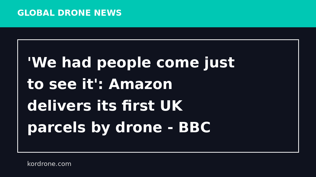 'We had people come just to see it': Amazon delivers its first UK parcels by drone - BBC