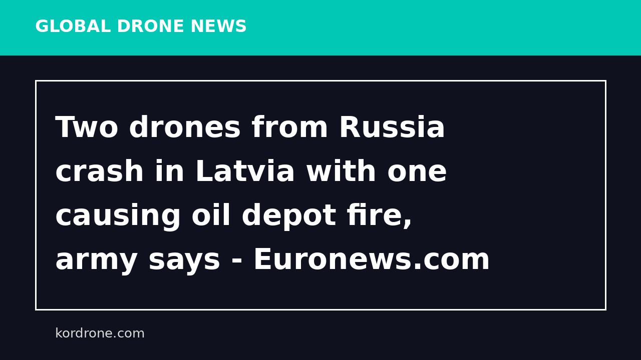 Two drones from Russia crash in Latvia with one causing oil depot fire, army says - Euronews.com