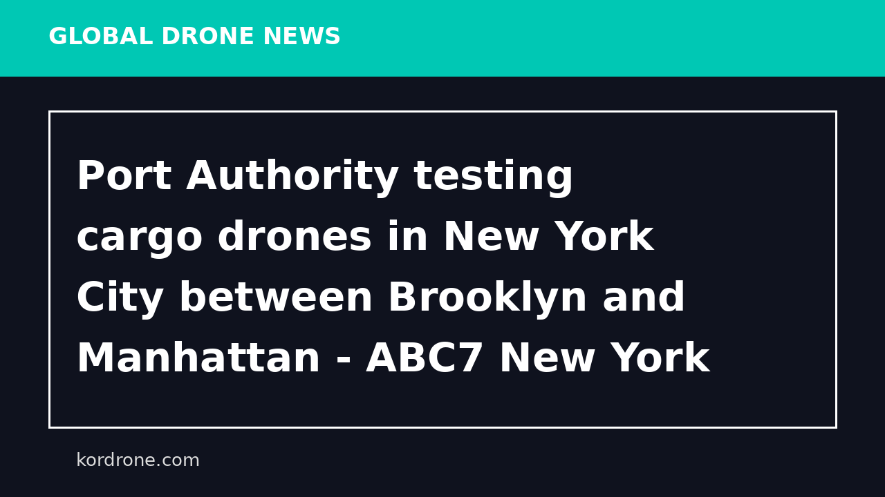 Port Authority testing cargo drones in New York City between Brooklyn and Manhattan - ABC7 New York