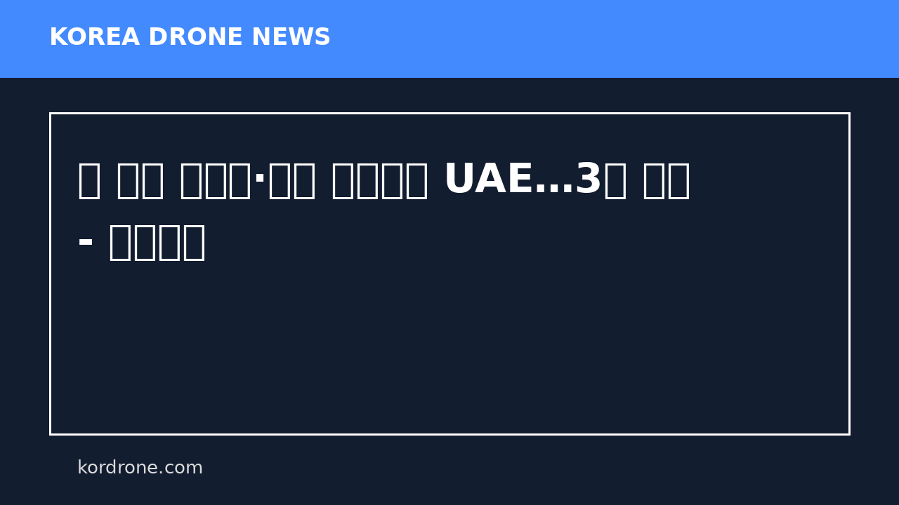 또 이란 미사일·드론 공격받은 UAE…3명 부상 - 연합뉴스