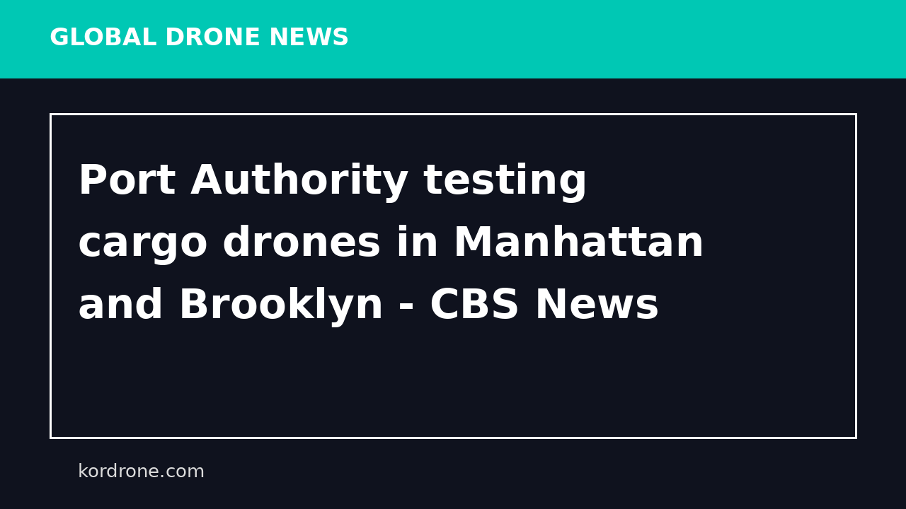 Port Authority testing cargo drones in Manhattan and Brooklyn - CBS News