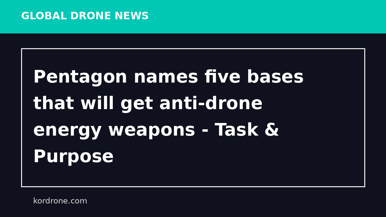 Pentagon names five bases that will get anti-drone energy weapons - Task & Purpose