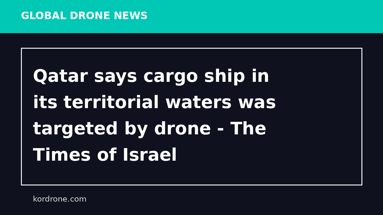 Qatar says cargo ship in its territorial waters was targeted by drone - The Times of Israel